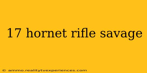 17 hornet rifle savage