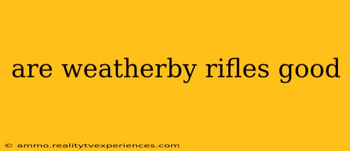 are weatherby rifles good