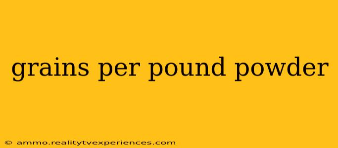 grains per pound powder