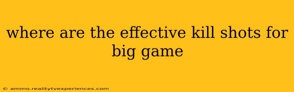 where are the effective kill shots for big game